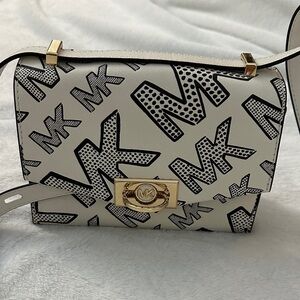 Michael Kors Black and Cream Crossbody Bag